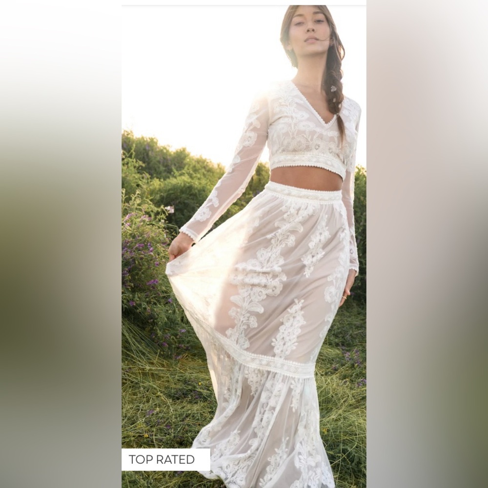 Altar'd State White Lace Maxi Dress